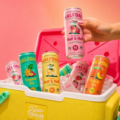 Halfday Prebiotic Iced Tea Strawberry Lemonade Half and Half - 12 fl oz Can