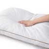 Peace Nest Set of 2 Goose Down Feather Oval Gusseted Bed Pillows with 100% Cotton Cover - 4 of 4