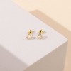 Girls' CZ Encrusted Heart Clear Screw Back 14k Gold Earrings - In Season Jewelry - image 4 of 4