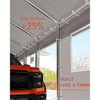 Industrial Carport Shelter - 13x25 Ft Heavy-Duty Steel Frame with PE Cover, 360¡ã Convertible for Vehicles & Events, Silver Gray - 4 of 4