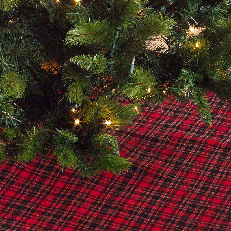 Saro Lifestyle Saro Lifestyle Plaid Christmas Tree Skirt, 3 of 5
