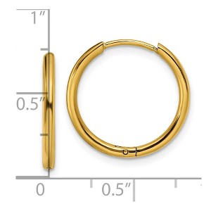 Chisel Stainless Steel Polished Yellow IP-plated 1.6mm Hinged Hoop Earrings - 1 of 4