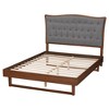 Baxton Studio King Sereno Fabric and Wood Platform Bed Gray/Walnut Brown: Elegant Upholstered Headboard, No Box Spring Needed - 4 of 4