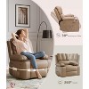 Swivel Rocking Recliner Chair, PU Leather Reclining Nursery Rockers with Heat & Massage 360° Round Base Rocker Recliner Chair - 4 of 4
