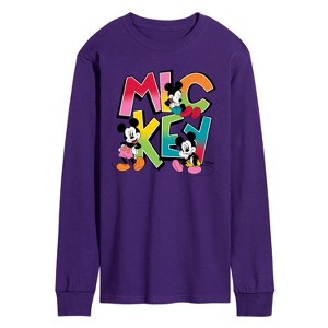 Men's - Disney - Mickey Pop Art Letters Long Sleeve Graphic T-Shirt - 1 of 2