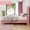 Bed Frame Upholstered Platform Bed with Wing Side/Wooden Slat Support/Velvet Headboard/Mattress Foundation/No Box Spring Needed - 4 of 4