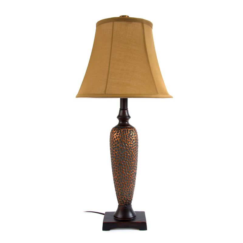 3pk Hammered Lamp Set (2 Table Lamps and 1 Floor Lamp) Bronze - Elegant Designs, 4 of 6