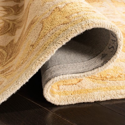 Elegant Ivory & Gold Hand-Tufted Wool Area Rug - 5' x 8'