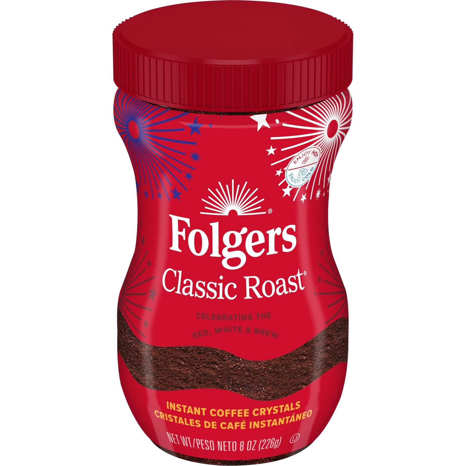 Folgers Classic Roast Instant Coffee , Limited- Edition Jar for America's 250th Anniversary - 8oz