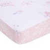 NoJo Flower Bunny Pink, White, and Lavender Bunny Ears 100% Cotton Nursery Photo Op Fitted Crib Sheet - 2 of 4