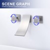 WOWOW Double Handle Wall Mounted WaterFall Bathroom Faucet - 2 of 4
