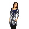 Women's Scoop Neck Printed Yanette Tunic Top - White Mark - 2 of 4