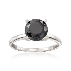 Ross-Simons 3.00 Carat Black Diamond Solitaire Ring in 14kt White Gold - 1 of 4