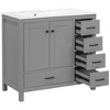 YOOCOZZ 36 inch Bathroom Vanity with Ceramic Sink Combo, Abundant Storage Cabinet -2 Soft-close doors & 5 drawers - 3 of 4