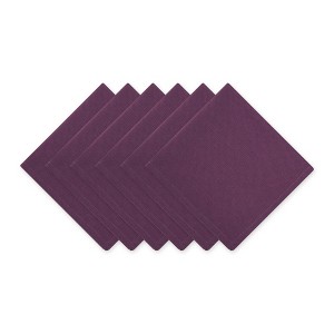 Design Imports  Solid Cotton Napkin Set 6 Piece, Eggplant, 20X20" - 1 of 4
