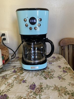  HADEN 75032 Heritage Innovative 12 Cup Capacity Programmable  Vintage Retro Home Countertop Coffee Maker Machine with Glass Carafe (12  Cup, Turquoise): Home & Kitchen