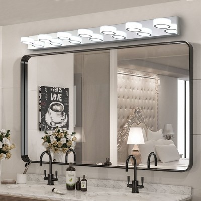 DOMETOUR 7-Light LED Vanity Fixture - Chrome & Acrylic Shades - Energy-Efficient Dimmable Bathroom Sconce