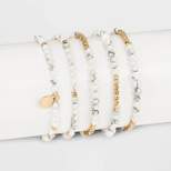 Howlite Multi-Strand Bracelet - Universal Thread™ White/Gold