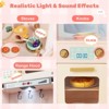 Costway Corner Play Kitchen with Lights & Sounds Wooden Toy Kitchen Set Storage for Ages 3+ Beige/Brown/Pink - 4 of 4
