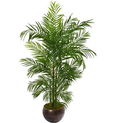 Nearly Natural 66-in Areca Palm Artificial Tree in Planter UV Resistant (Indoor/Outdoor)