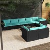 vidaXL Garden Lounge Set Black - 2 of 4