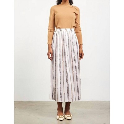 Women's Elastic Waistband Pleated Skirt - SKIES ARE BLUE