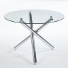NicBex Space Saving Round Glass Dining Table with Cross Metal Legs,Modern Kitchen Table Bar Table,Dining Room Furniture - 4 of 4