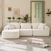 Spassway Lambskin Surface Sectional Sofas for Living Room Free Combination Modular Sectional Couches with L-Shape Chaise Cloud Couch with Deep Seat - 2 of 4