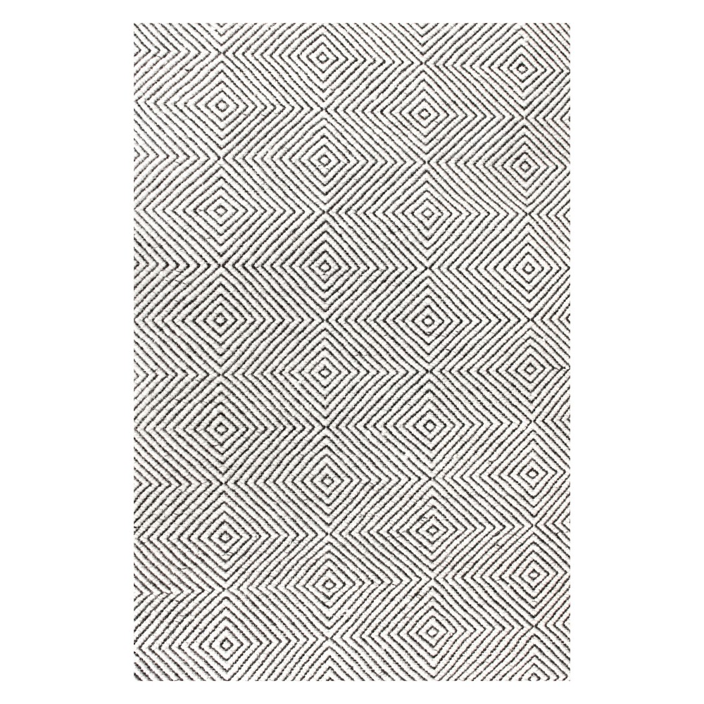 10'x14' Ago Wool and Cotton Hand Woven Area Rug Ivory - nuLOOM