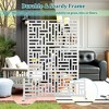 TOAOTBNBO Metal Privacy Screen with Stand, Decorative Privacy Fence Panels with Geometric Pattern, Outdoor Privacy Screen for Garden, White - 4 of 4