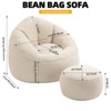 Aukfa Bean Bag Chair, Ultra-Soft Microfiber, Ergonomic Lounge Chair for Adults/Kids Or Living Room, Bedroom/Brown/Blue/Gray/White/Pink/Yellow - 3 of 4