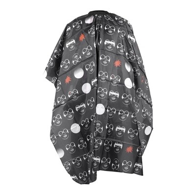 Unique Bargains Glass Pattern Hairdressing Cape 64.96"x57.09" Black 1 Pc