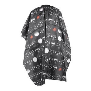 Unique Bargains Glass Pattern Hairdressing Cape 64.96"x57.09" Black 1 Pc - 1 of 4