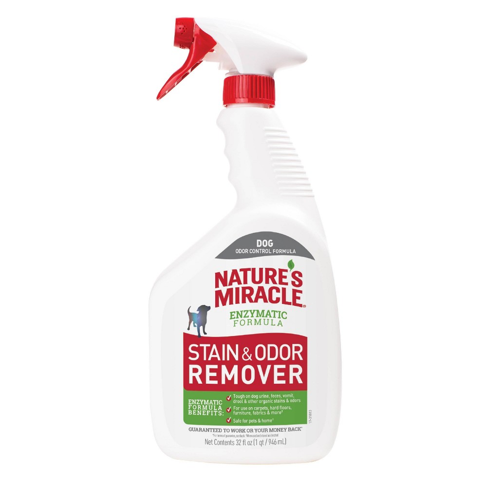 Nature's Miracle Spray Pet Stain and Odor Remover Enzymatic Formula 32 Oz: Multi-Surface Use, Citrus Scent