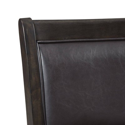 Taylor 5-Piece Walnut Dining Set with Black Faux Leather Chairs