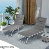 Resenkos Foldable Chaise Lounge Cushion Set 2-Pack, UPF 50+ Sun Protection, 230gsm Olefin Fabric, Outdoor Lounge Chair Cushions, Charcoal Gray - 3 of 4