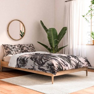 Deny Designs 3pc Full/Queen Marta Barragan Camarasa Obsession Tropical Palm Trees Comforter and Pillow Sham Set Black: Non-Woven, Machine Washable - 1 of 4