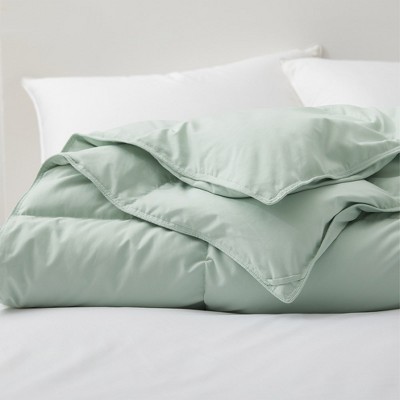 California King Green Goose Down Comforter with Soft Cover