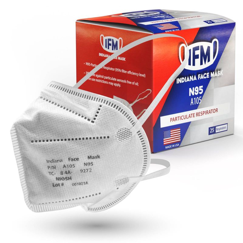 Indiana Face Mask N95 Respirators - 25ct, 1 of 5
