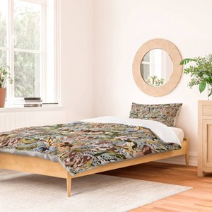Deny Designs Marta Barragan Camarasa Butterflies in The Meadow Duvet Cover and Pillow Sham Set - 1 of 4