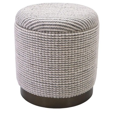 Carolina Chair  Table Handwoven Kratus Hammered Metal Storage Ottoman
