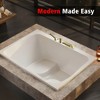 SUMERAIN Brushed Gold Bathroom Tub Filler Faucet High Flow Waterfall Spout, Modern Bathtub Faucet - 3 of 4