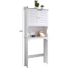 Kings Brand Furniture – Decatur Over-The-Toilet Storage Bathroom Spacesaver Cabinet, White - 3 of 4