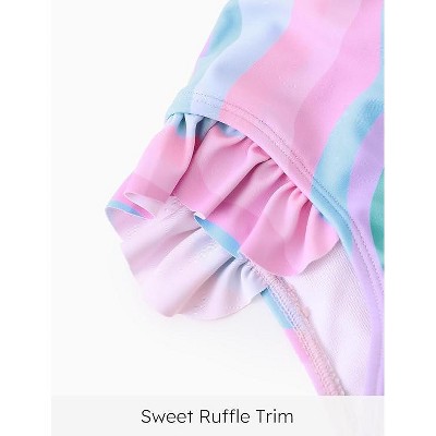 Stitch Disney Stitch Juniors Girls Summer Holiday Ruffle Swimwear Sets Rashguard Stitch Multi-color 10-11.5 — фото 4