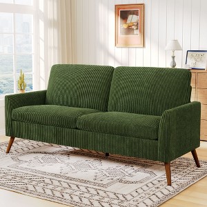 Dyonery Loveseat Sofa, Memory Foam Cushion with Tool-Free Setup, Mid-Century Modern Design for Small Spaces - 1 of 4