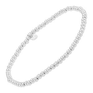 Silpada 'Quiet Glint' Sterling Silver Hematite Stretch Bracelet, 7" (2.5mm) - 1 of 4