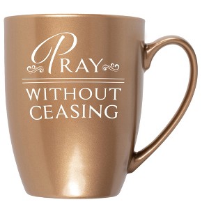 Elanze Designs Pray Without Ceasing Bronze 10 ounce New Bone China Coffee Cup Mug - 1 of 4