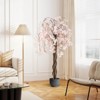 Costway 1/2 PCS 5.5 FT Tall Artificial Cherry Blossom Tree with Pink Flowers Fake Potted Tree Pink - 2 of 4