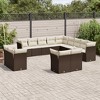 vidaXL Garden Sofa Set Brown and Cream White - 2 of 4