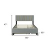 HomeRoots Gray Tufted Velvet Upholstered Queen Bed Frame With Trundle And Drawers - 3 of 4